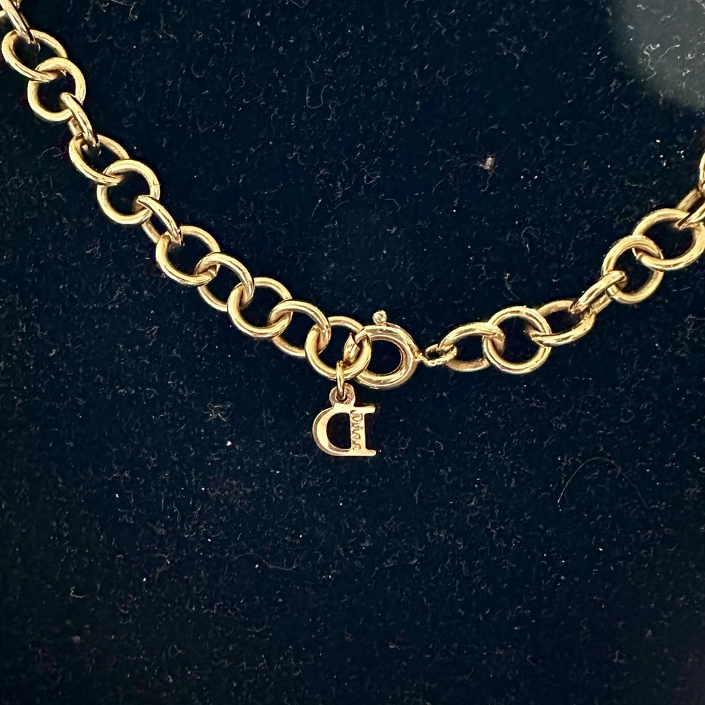 Dior Gold Plated Necklace with rhinestone - Picture 4 of 4